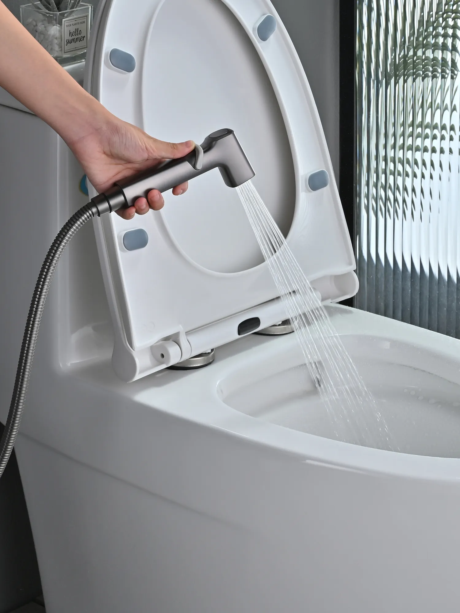 Гигиенический душ со смесителем Rose R245T, оружейная сталь