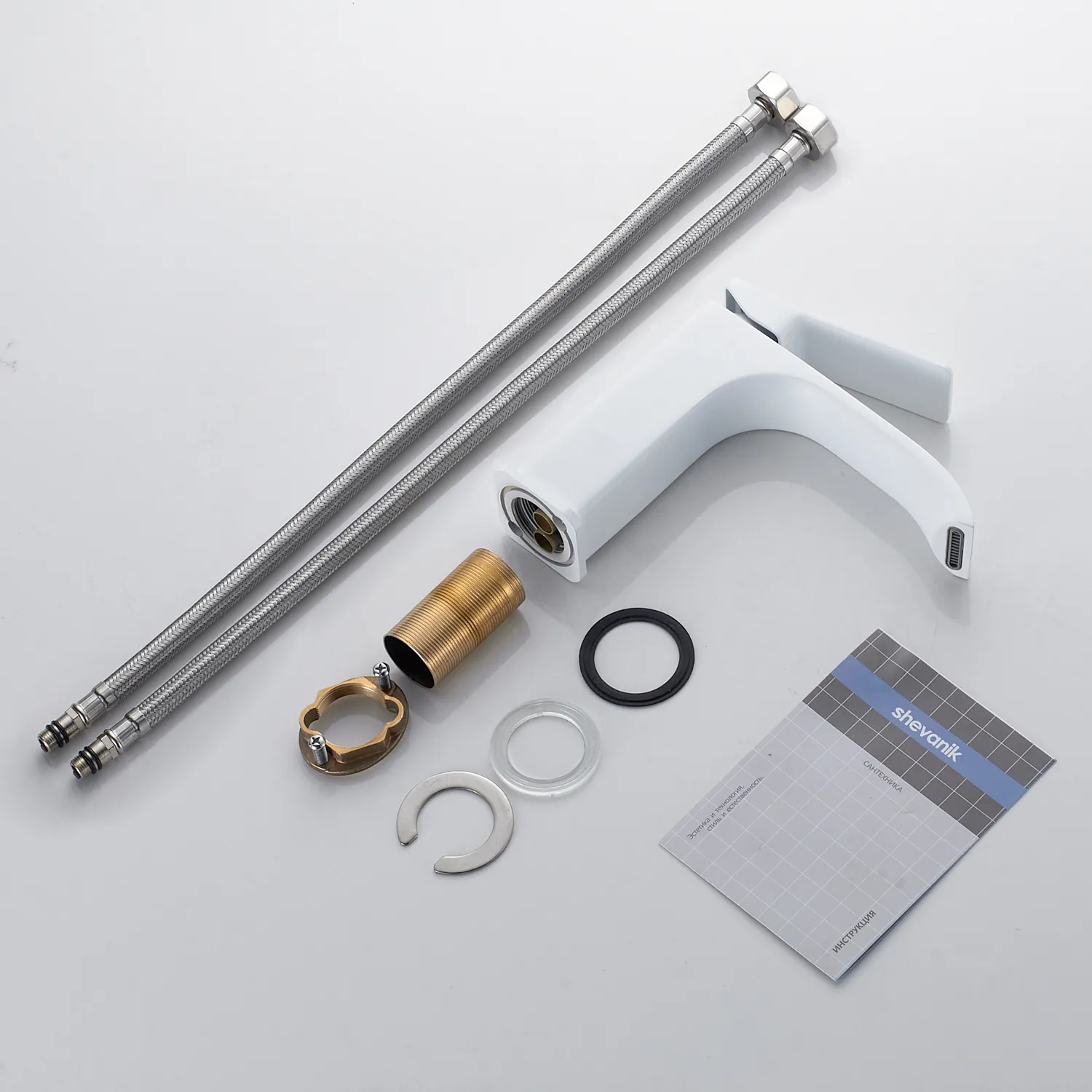 Смеситель для раковины Shevanik S4001C, белый