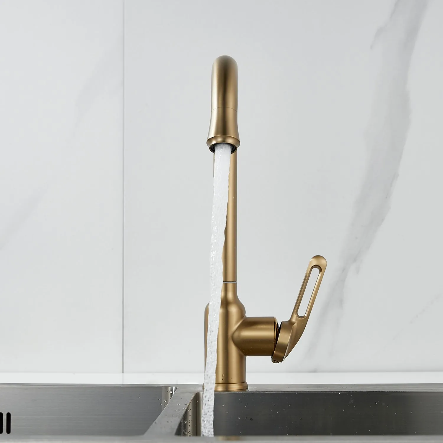 Смеситель для кухни Raffine F103G, золотой сатин