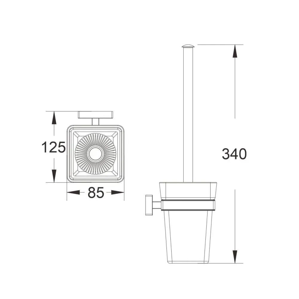 Ершик для унитаза подвесной Maretti Torino-GM TRGM56P26, оружейная сталь