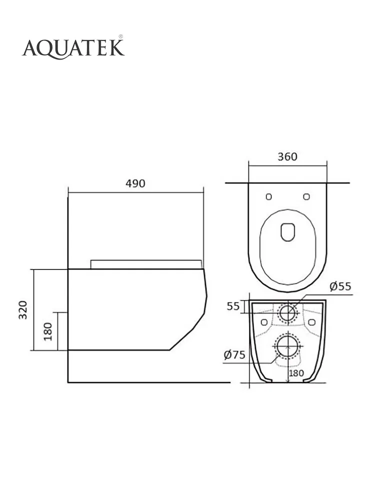 SET AQUATEK ЕВРОПА cm-017 4в1 (рама AQUATEK Standard INS-0000012+крепеж KKI-0000002+клавиша KDI-0000017+унитаз ЕВРОПА AQ1900-00 с тонким сиденьем soft