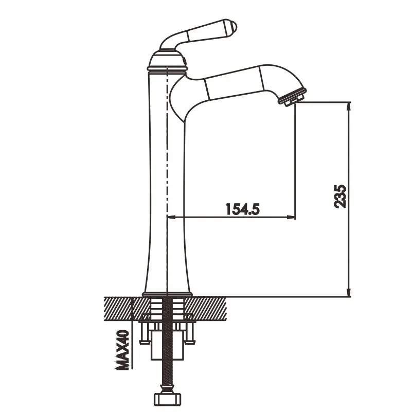 Смеситель для раковины высокий Rose R02E R0211E, золото