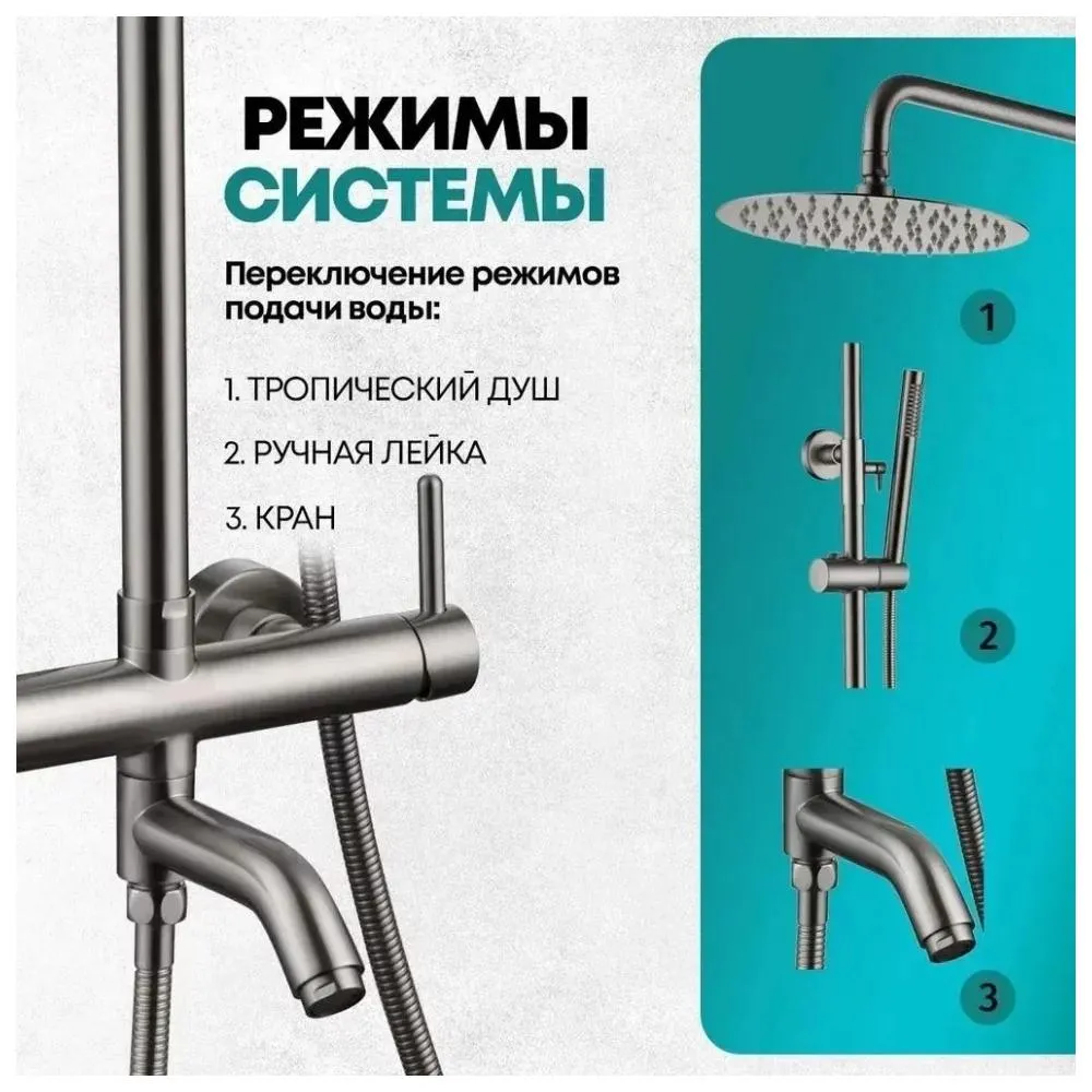 Душевая система Grocenberg GB7099NK, никель