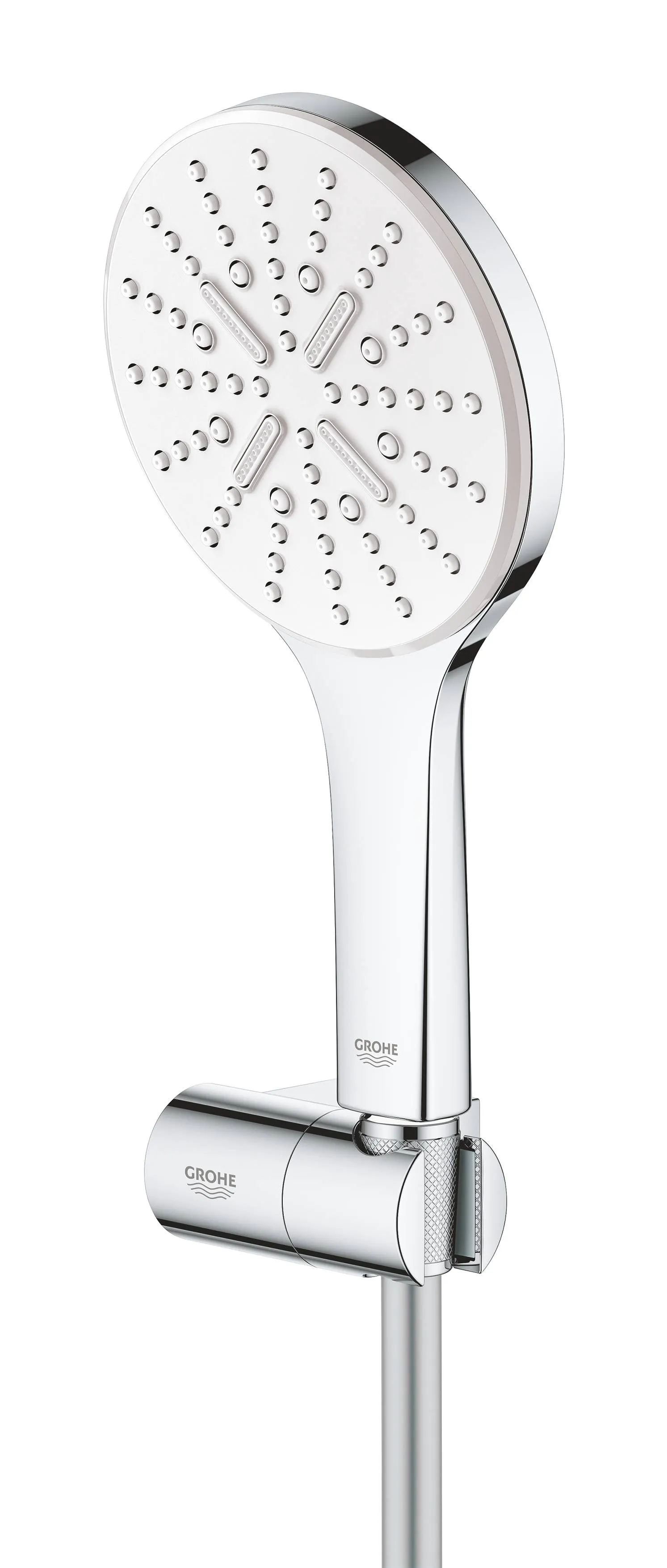 Душевой гарнитур вида струи Grohe Rainshower SmartActive 130 3, хром / белый (26580LS0)