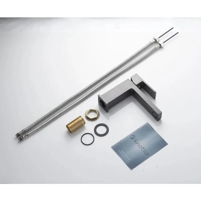 Cмеситель для раковины Knotlor KN-20/GMP, оружейная сталь