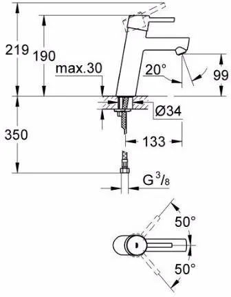 Смеситель для раковины Grohe Concetto 23451001 хром