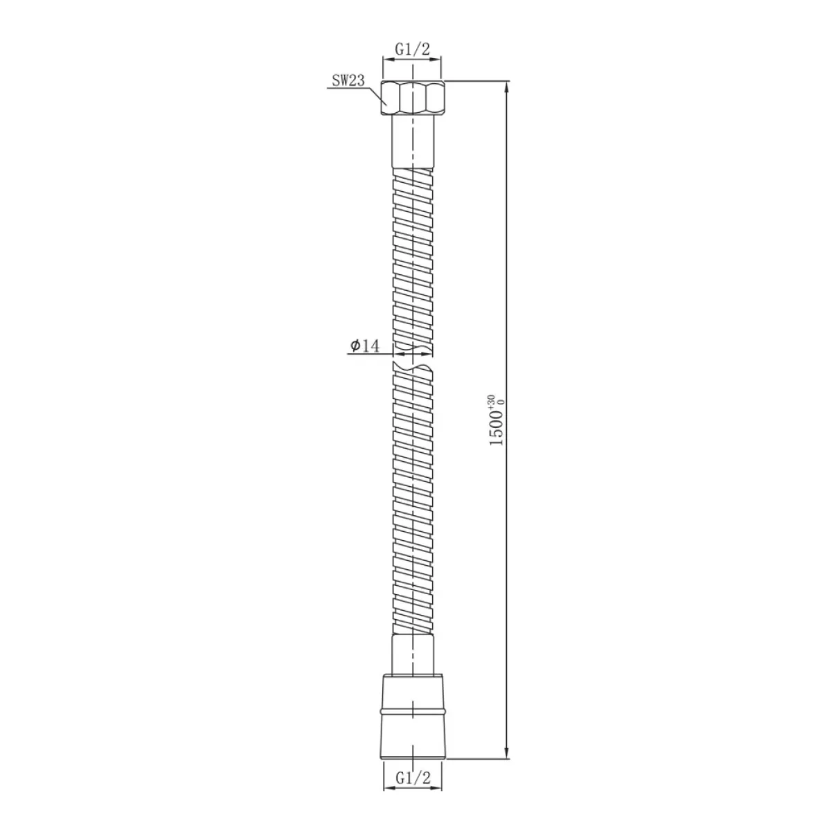 Шланг для душа Raiber RPG-30, золото