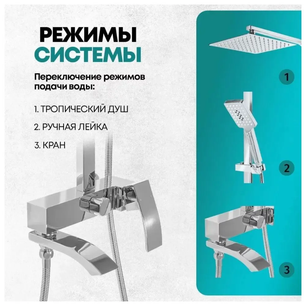 Душевая система Grocenberg GB7007-1CR, хром