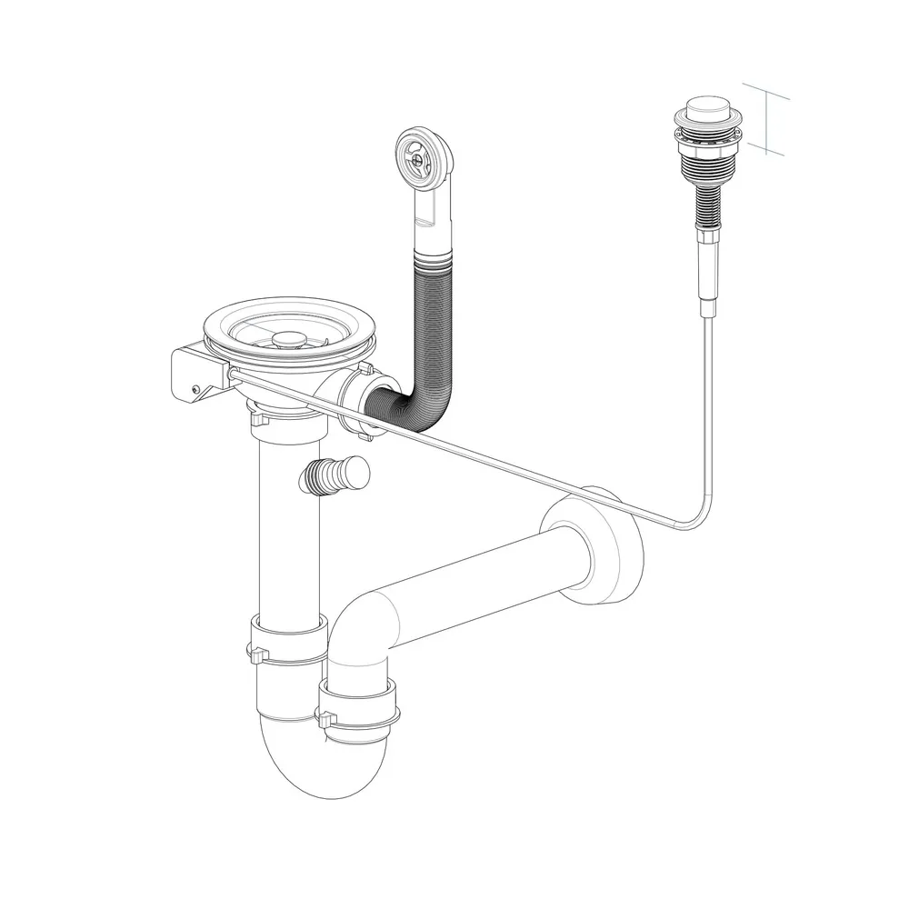 Сифон для кухонной мойки Rivelato 13PB2-P2, черный