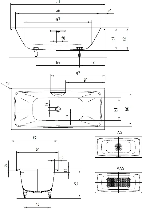 Ванна стальная Kaldewei Cayono Duo 724 Easy-Clean 170х75 (272400013001)
