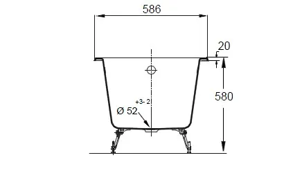 Ванна чугунная Jacob Delafon Parallel (E2946) 150х70 без ручек
