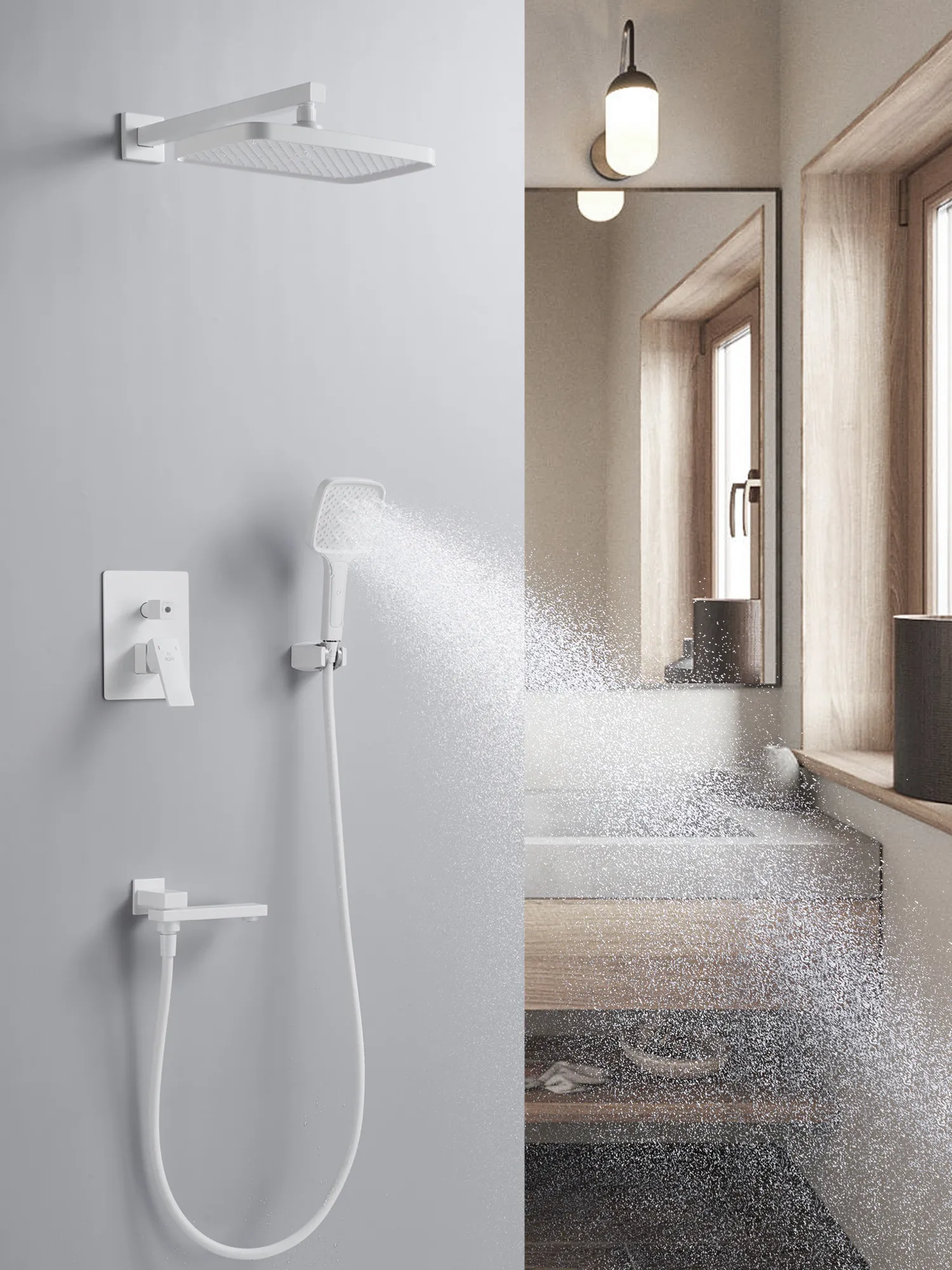 Душевая система встраиваемая Rose R2835C, белый
