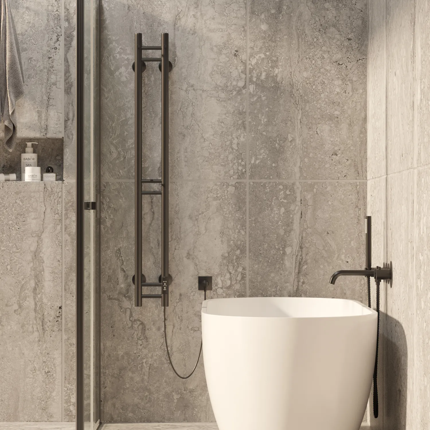 Полотенцесушитель MIXLINE MOON BLACK 120/10 (таймер,103 Вт) электрический ЧЕРНЫЙ (556251)