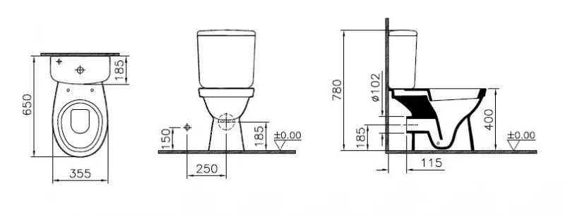 Унитаз напольный Vitra Norm Fit (9844B099-7200) с крышкой-сиденьем микролифт