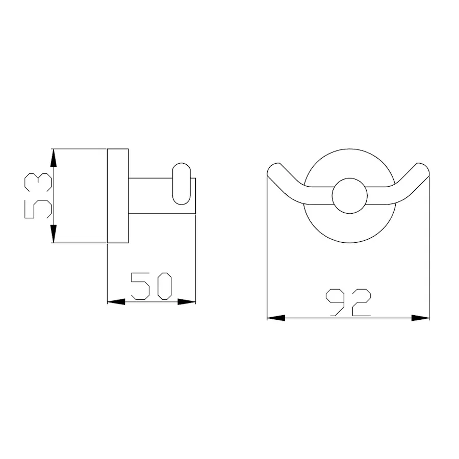 Крючок для ванной комнаты двойной Rav Slezak COLORADO COA0102MGK, серый металлик брашированный