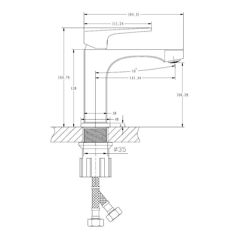 Смеситель для раковины Haiba HB10837-5, брашированное золото