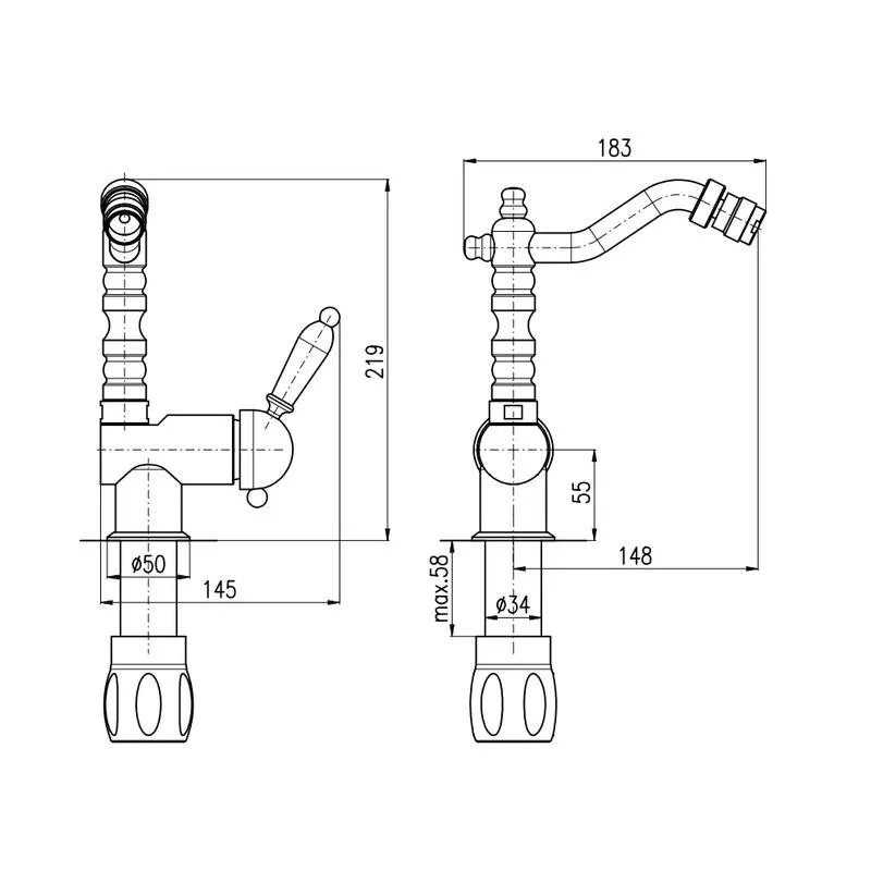 Смеситель для биде Rav Slezak LABE L008.5/9, хром