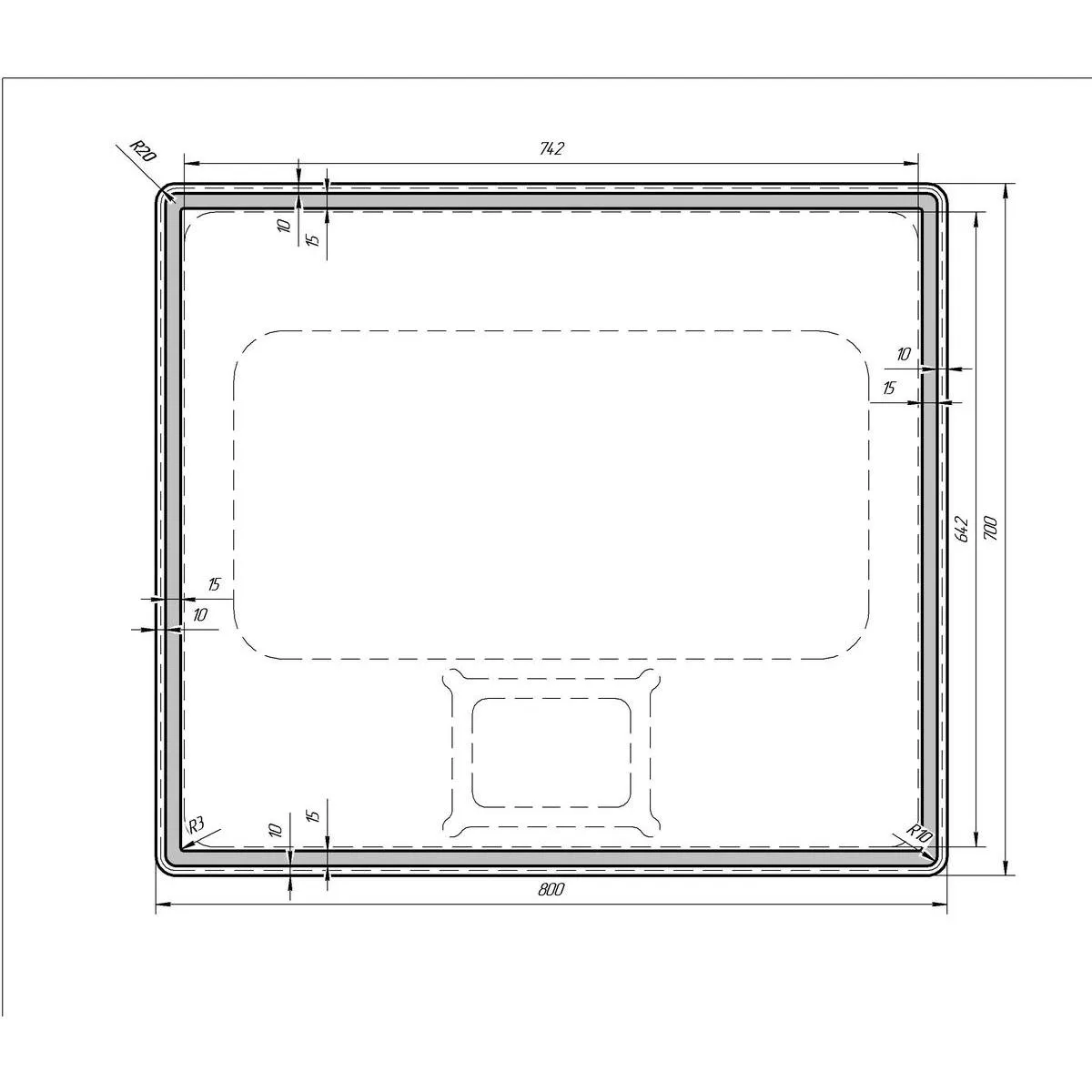 Зеркало Dreja Tiny 70x80 см, белый