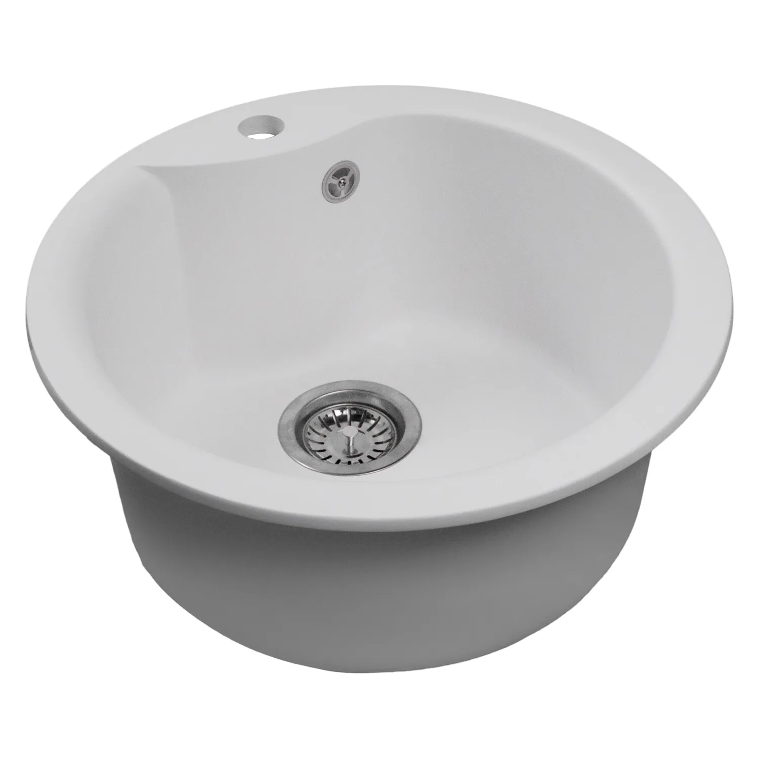 Мойкa MIXLINE МЛ-ГМС101 (ML-GMS101) СТАНДАРТ круглая, белый (331), 480 мм (глуб. чаши 190) (558079)