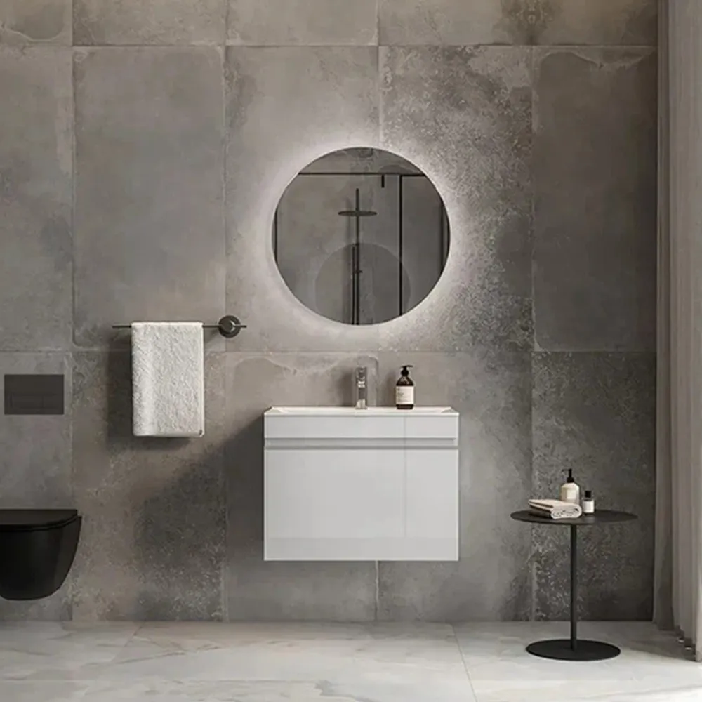 Тумба с раковиной подвесная Velvex Pulsus tp.PUL.PUL.70.1Y белый глянец, 70 см