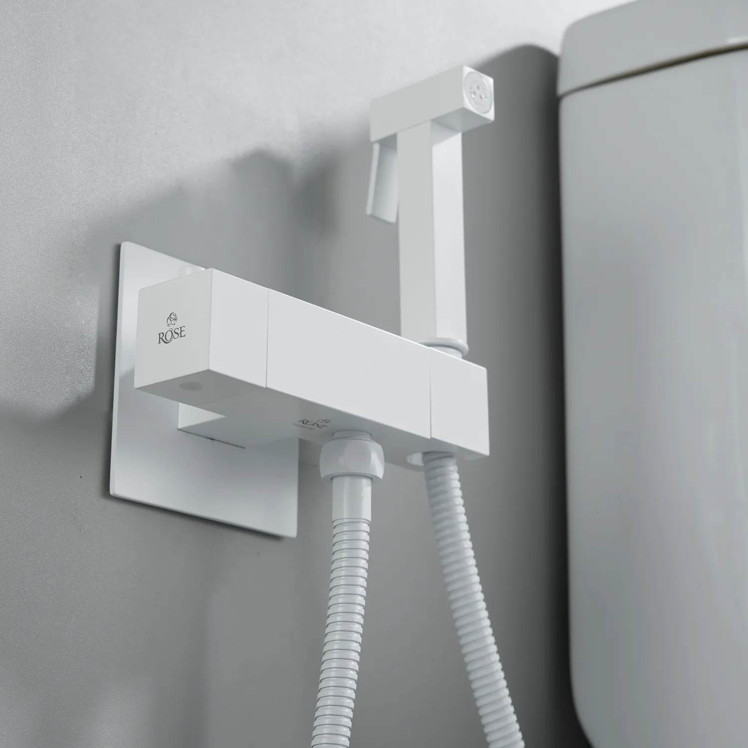 Гигиенический душ с термостатом Rose R965C, белый