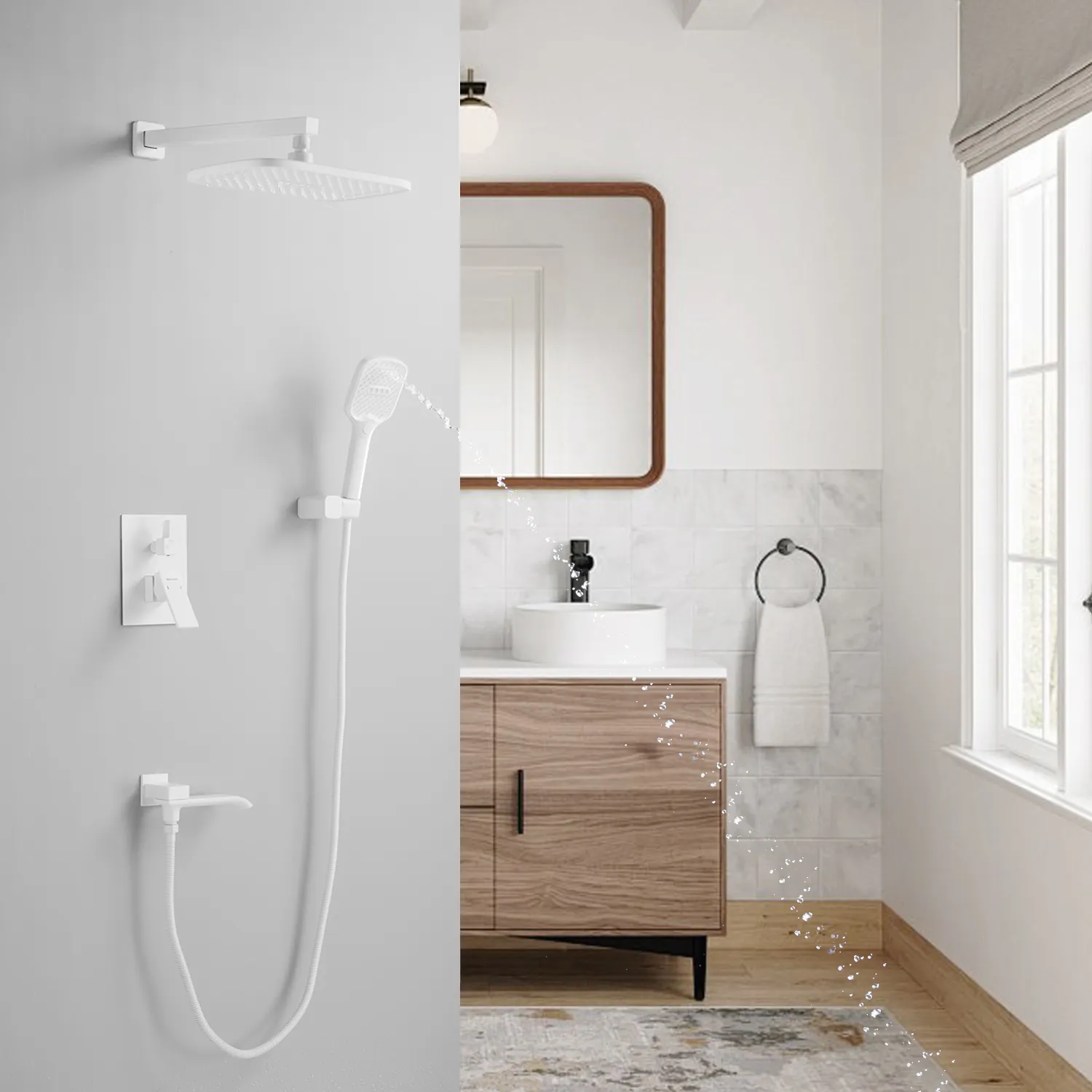 Душевая система встраиваемая Shevanik S4035C, белый