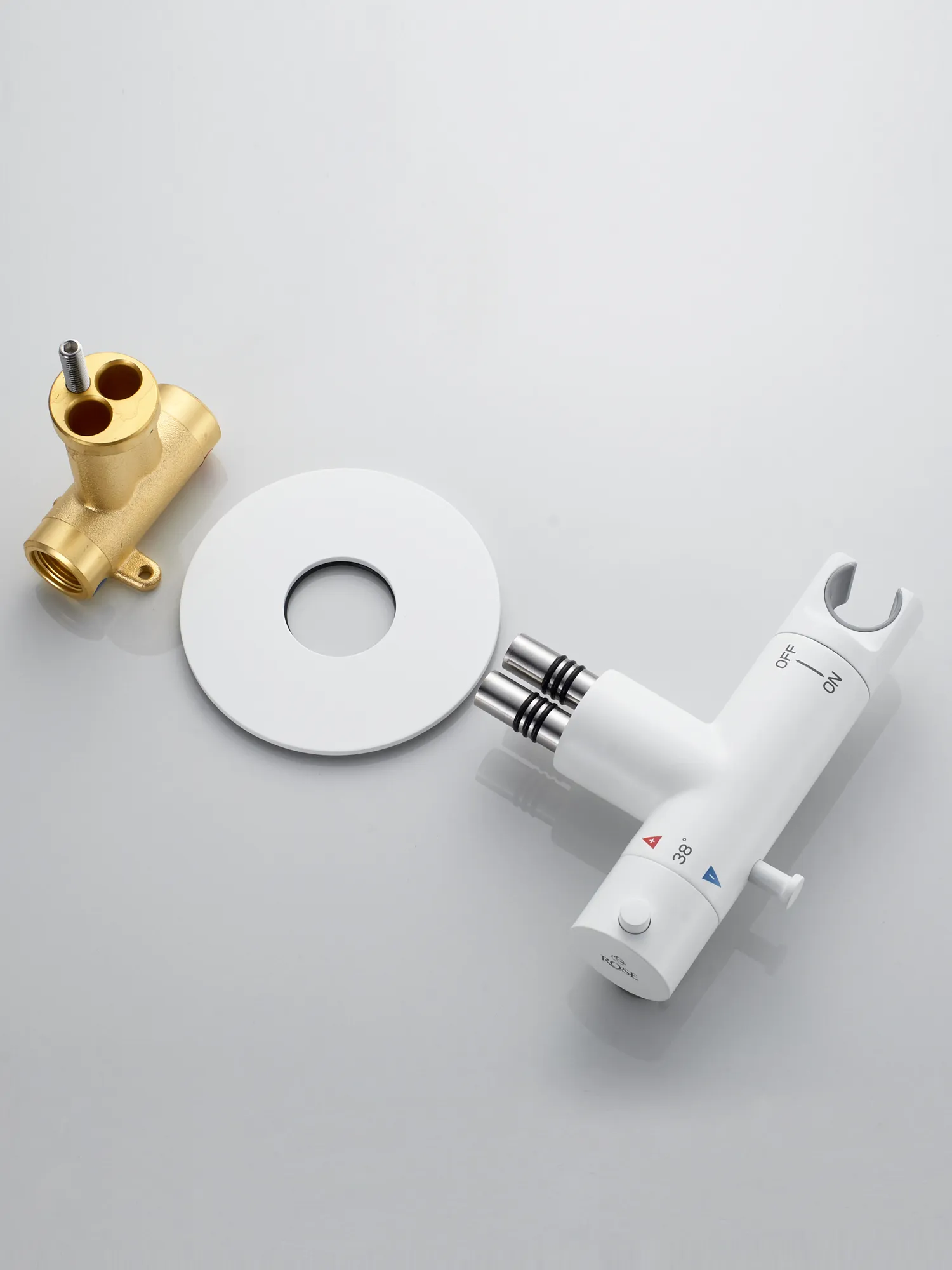 Гигиенический душ с термостатом Rose R915C, белый