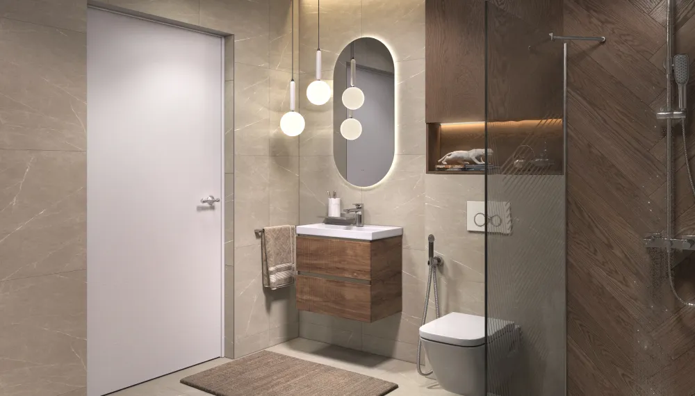 Тумба под раковину Velvex Mondi 600-0-2 (Madera Classica Slim) навесная акация темная (359 акация темная)