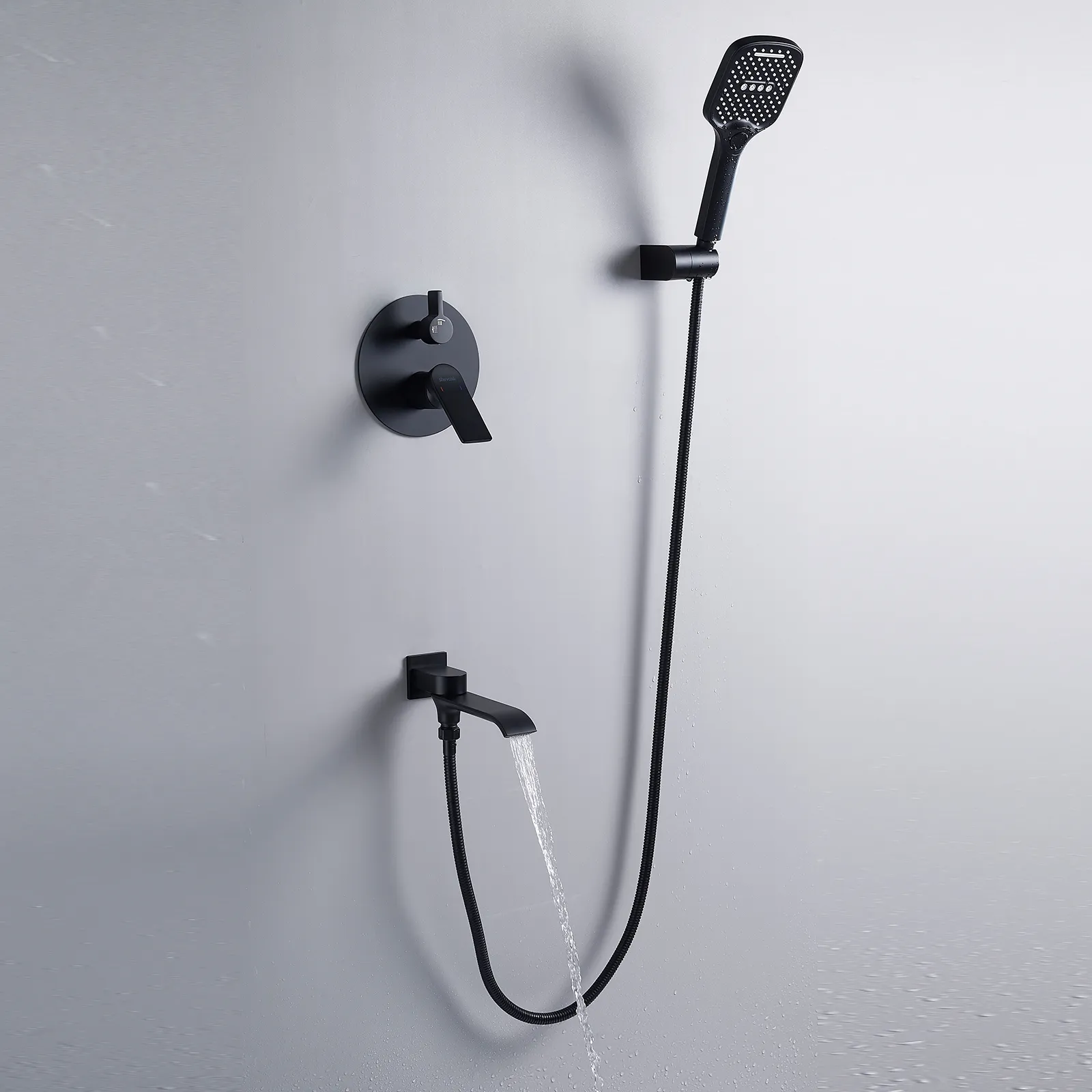 Душевая система встраиваемая Shevanik S4135H, черный