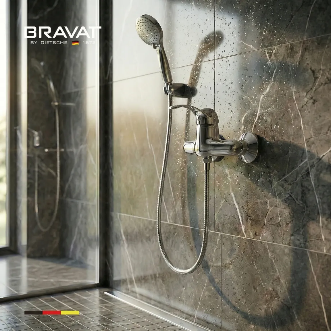 Настенный смеситель для душа BRAVAT (F6793924CP-01-SW)