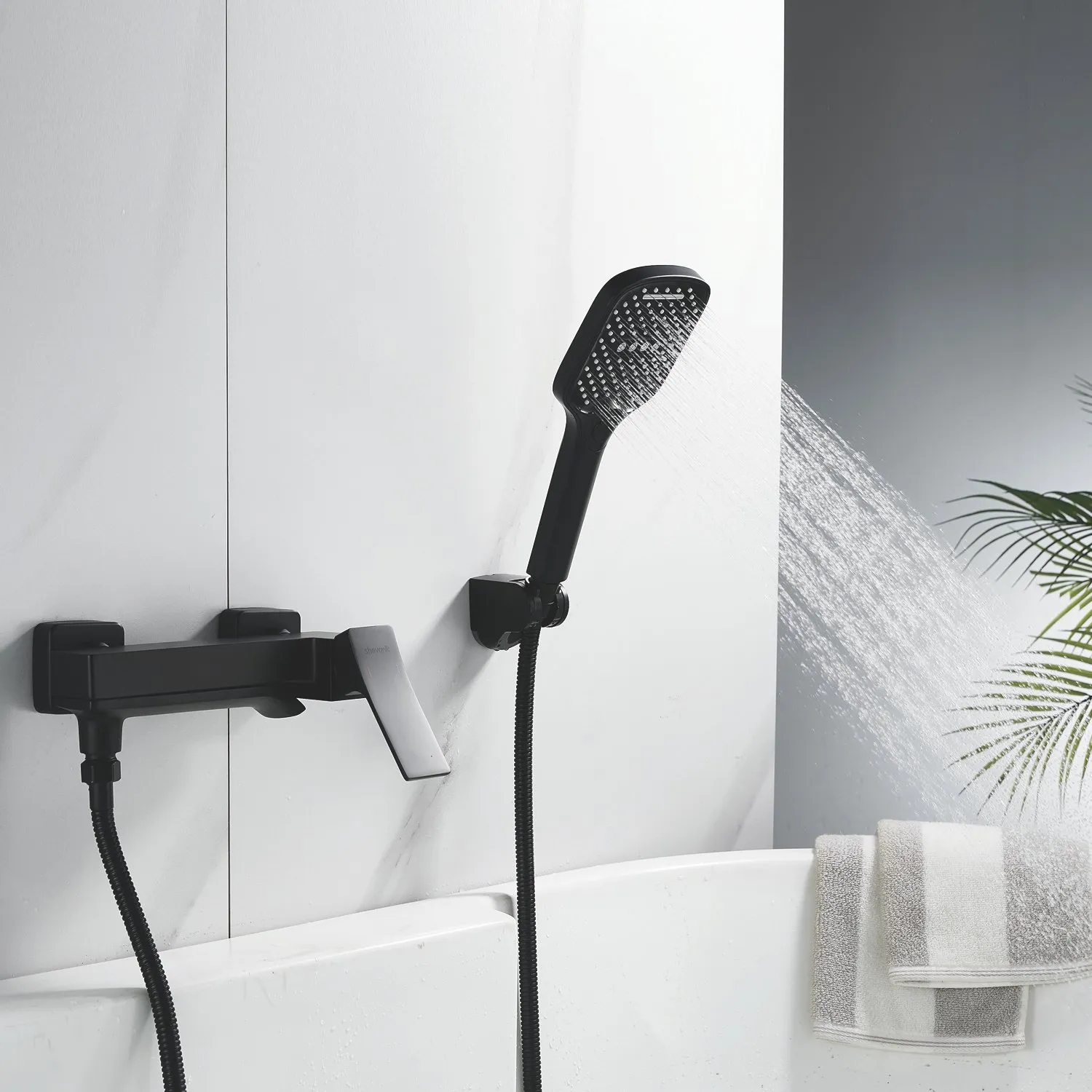 Смеситель для ванны Shevanik S4002H, черный