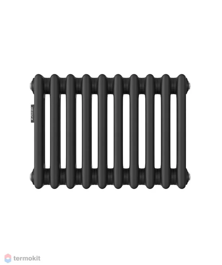 Стальной трубчатый радиатор Kohr Heim 3030/24 секции с боковым подключением 3/4 черный