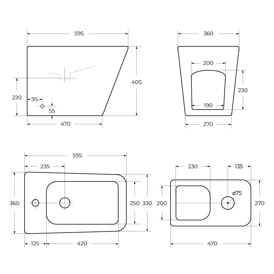 Биде напольное BelBagno Ardente-R, белый (BB003B)