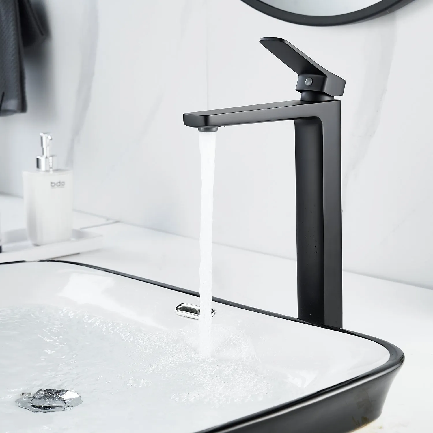 Смеситель для раковины высокий  Raffine F1199H, черный