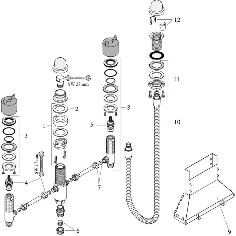 71314000S Set HG Vernis Shape смеситель на край ванны на 4 отверстия (71314000+13244180)