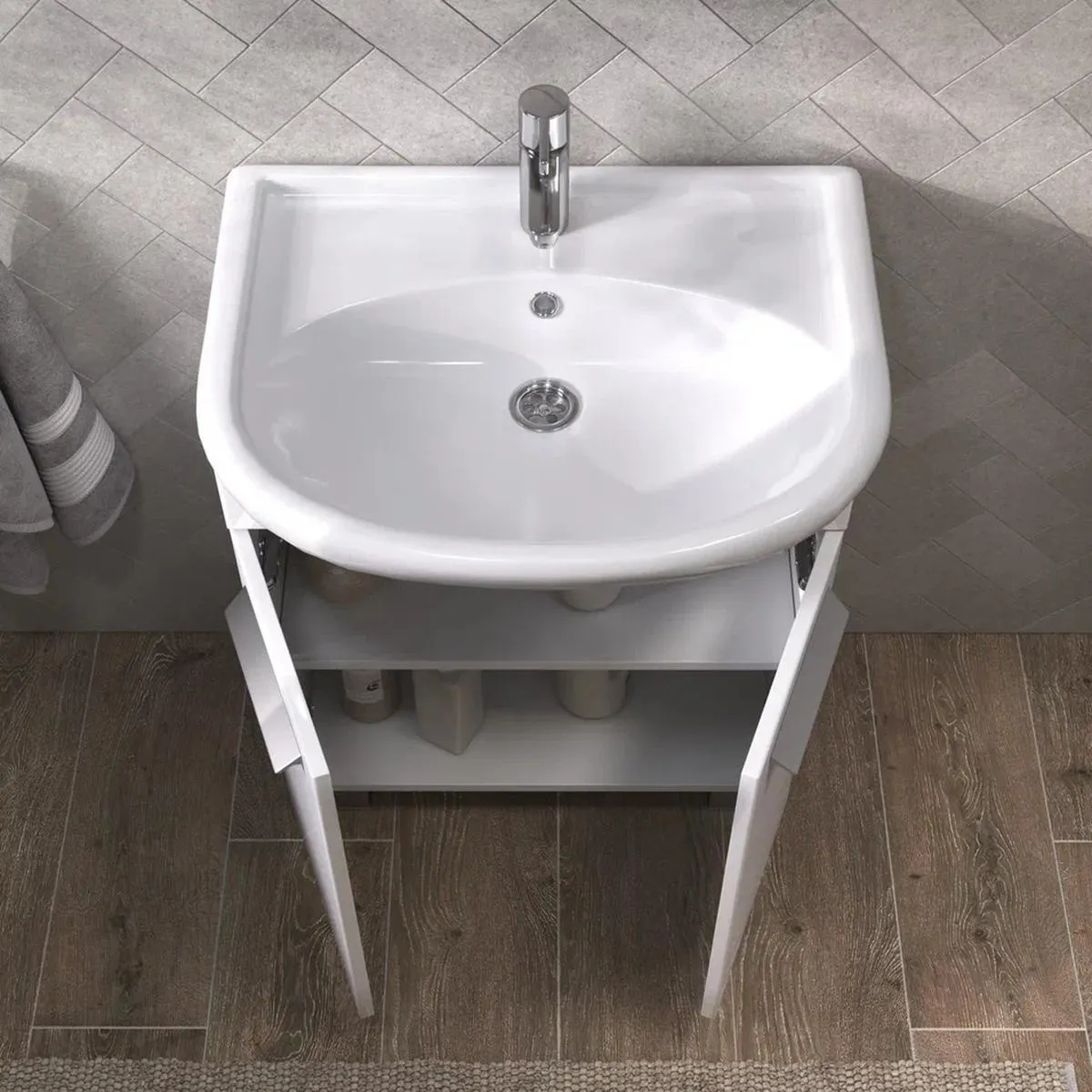 Тумба с раковиной напольная VIGO Hoska 230, 60 см