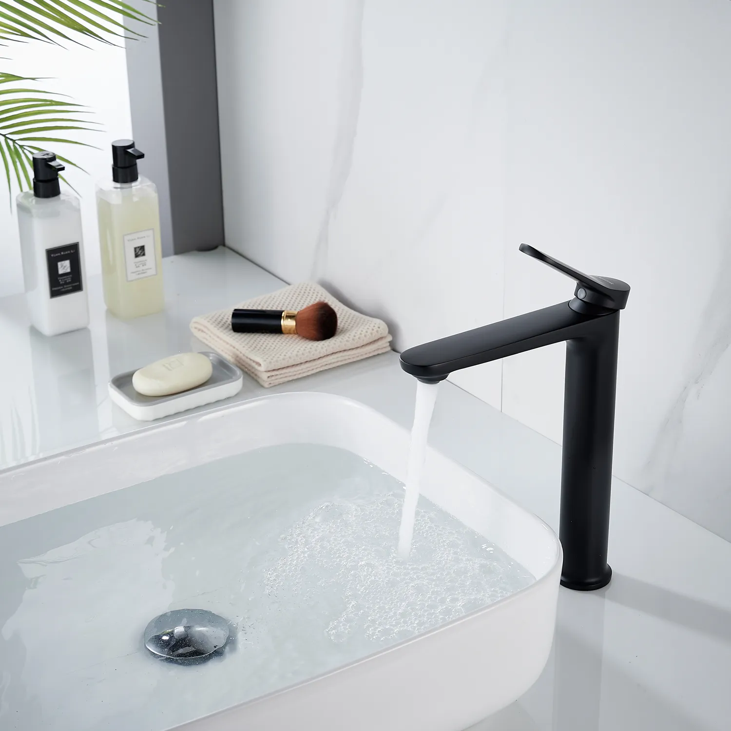 Смеситель для раковины высокий Shevanik S4311H, черный