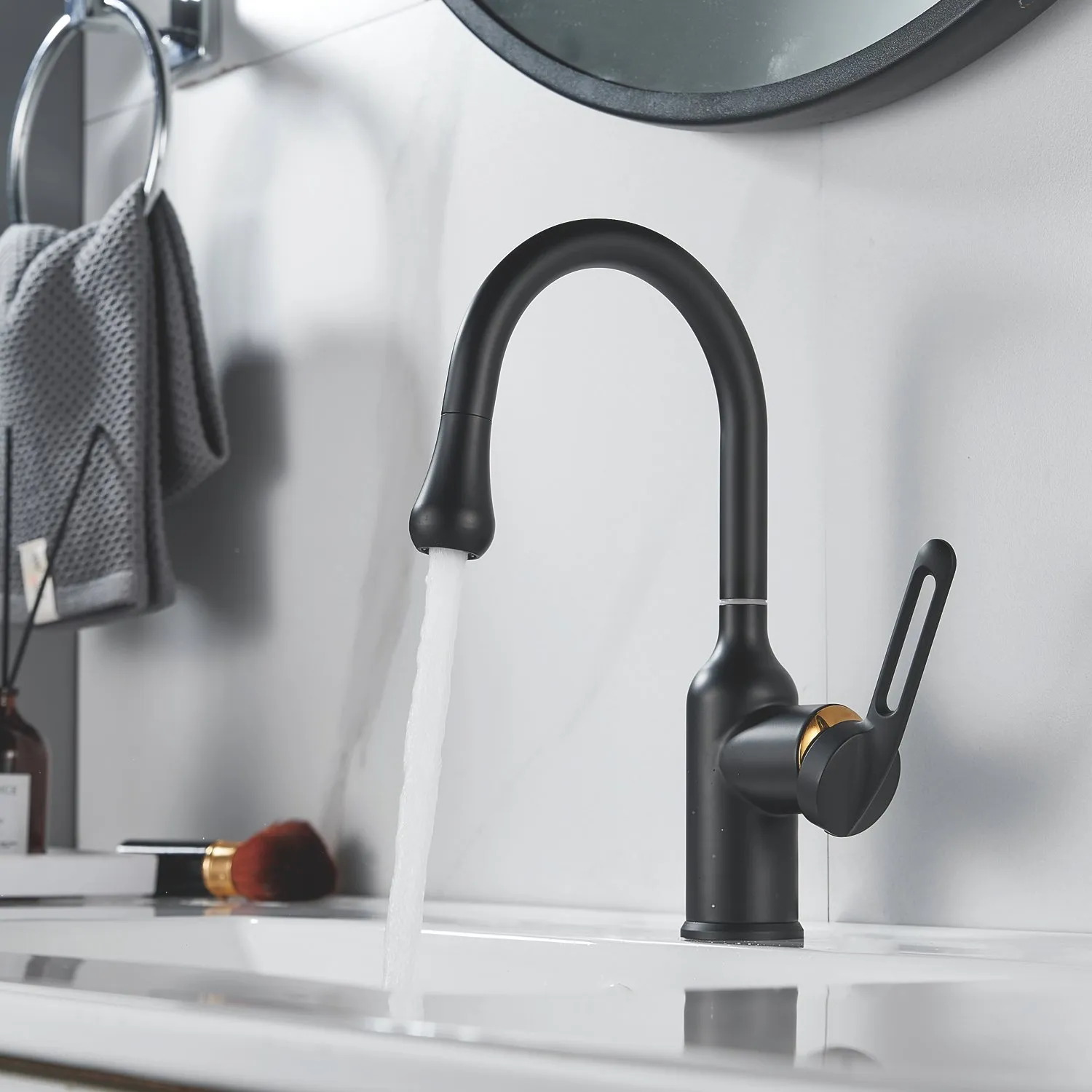 Смеситель для раковины Raffine F101H, черный