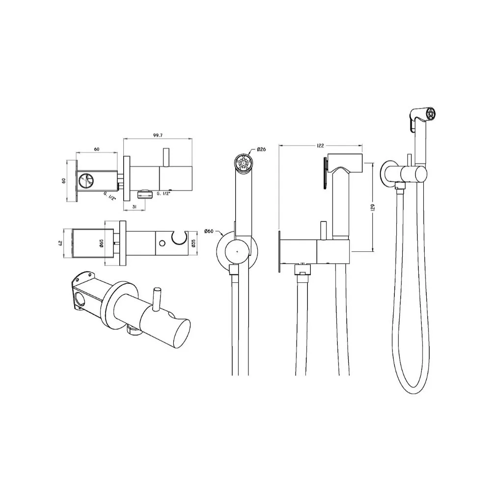 Гигиенический душ со смесителем Graffio KSPAT103-07NEO, черный