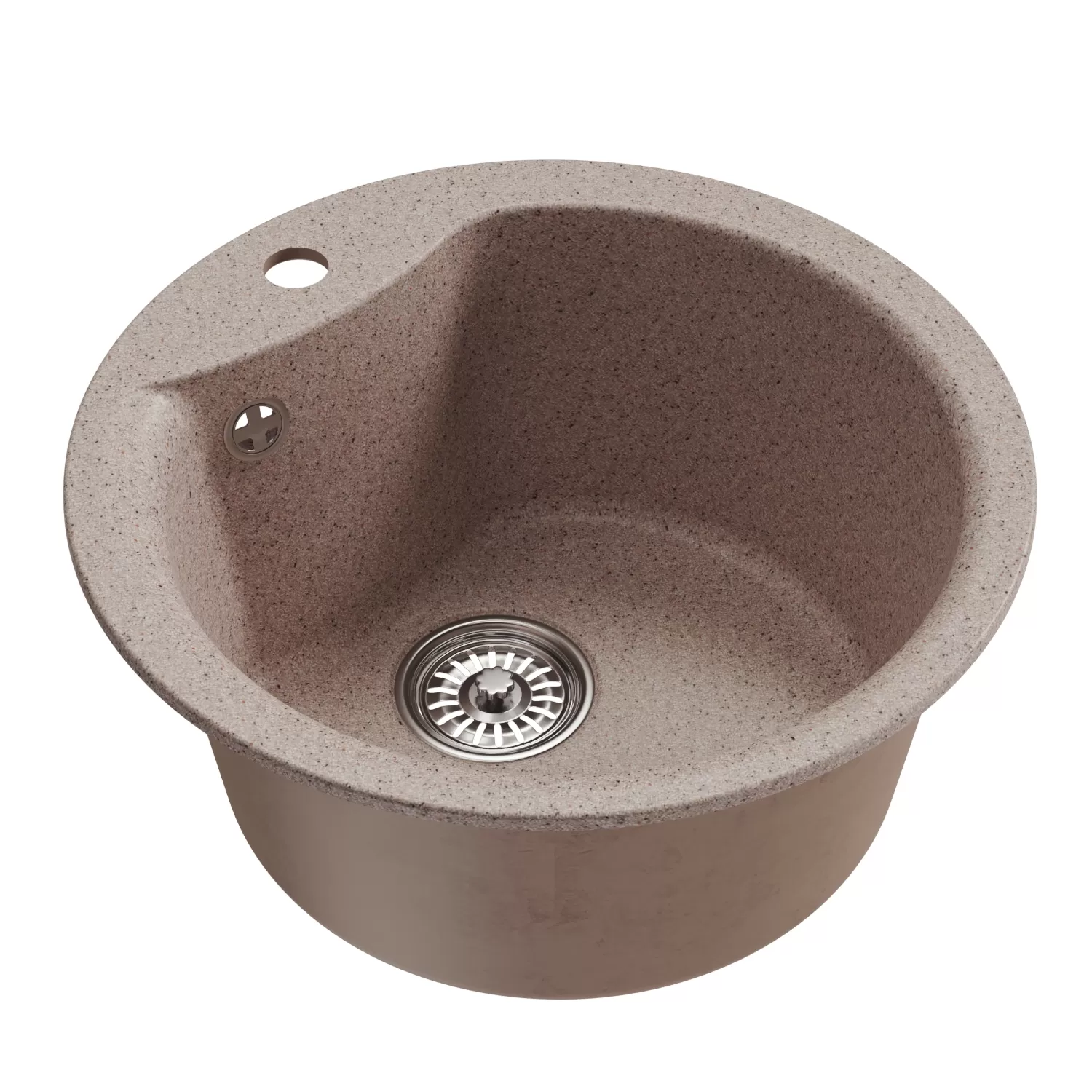 Мойкa MIXLINE ML-GM12 круглая  песочная (302) 480мм (глуб. чаши 210) NEW (551831)