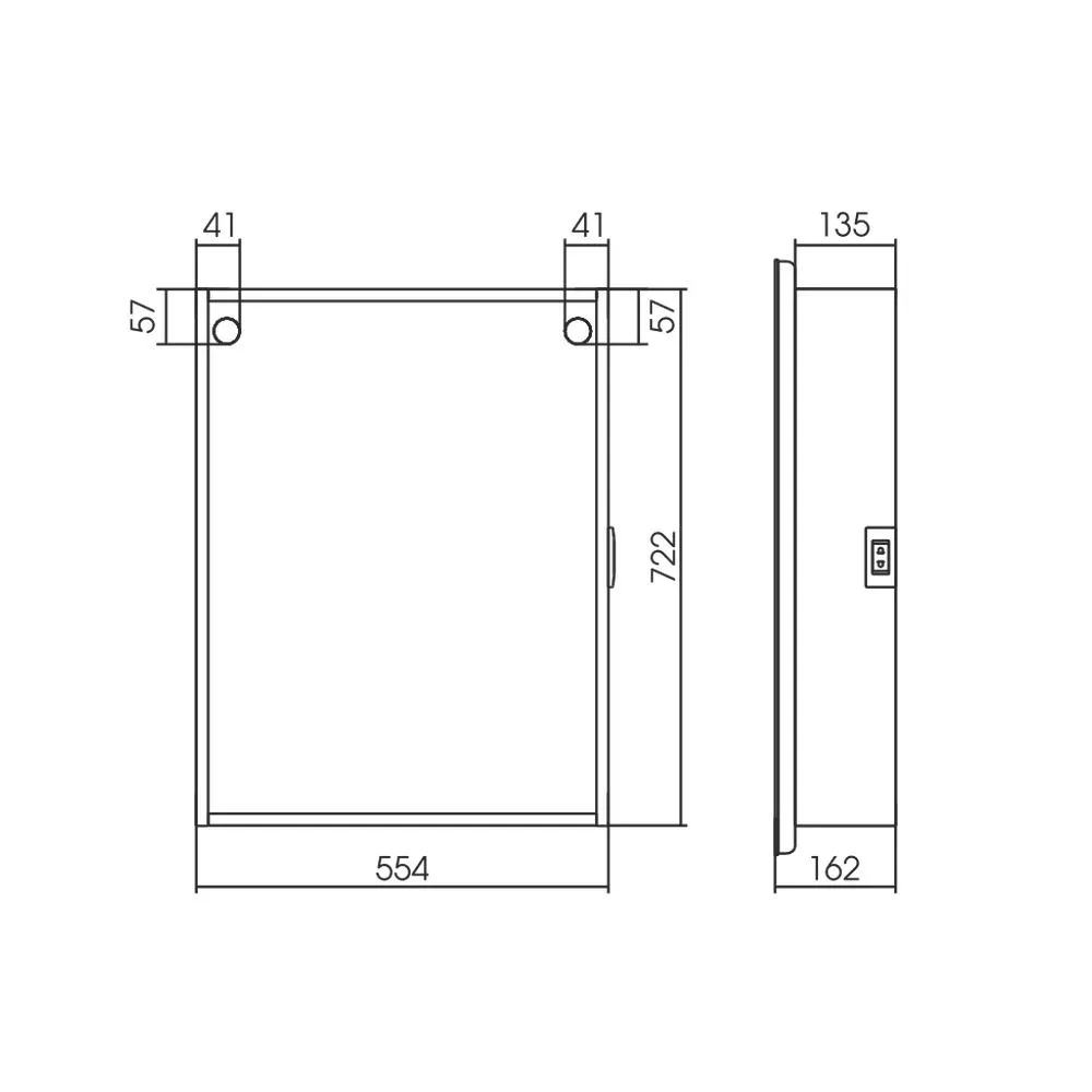 Зеркало-шкаф Silver Mirrors Фиджи 60 - 3.2 левый (часы, ТХ, подогрев, сенсорный выкл)