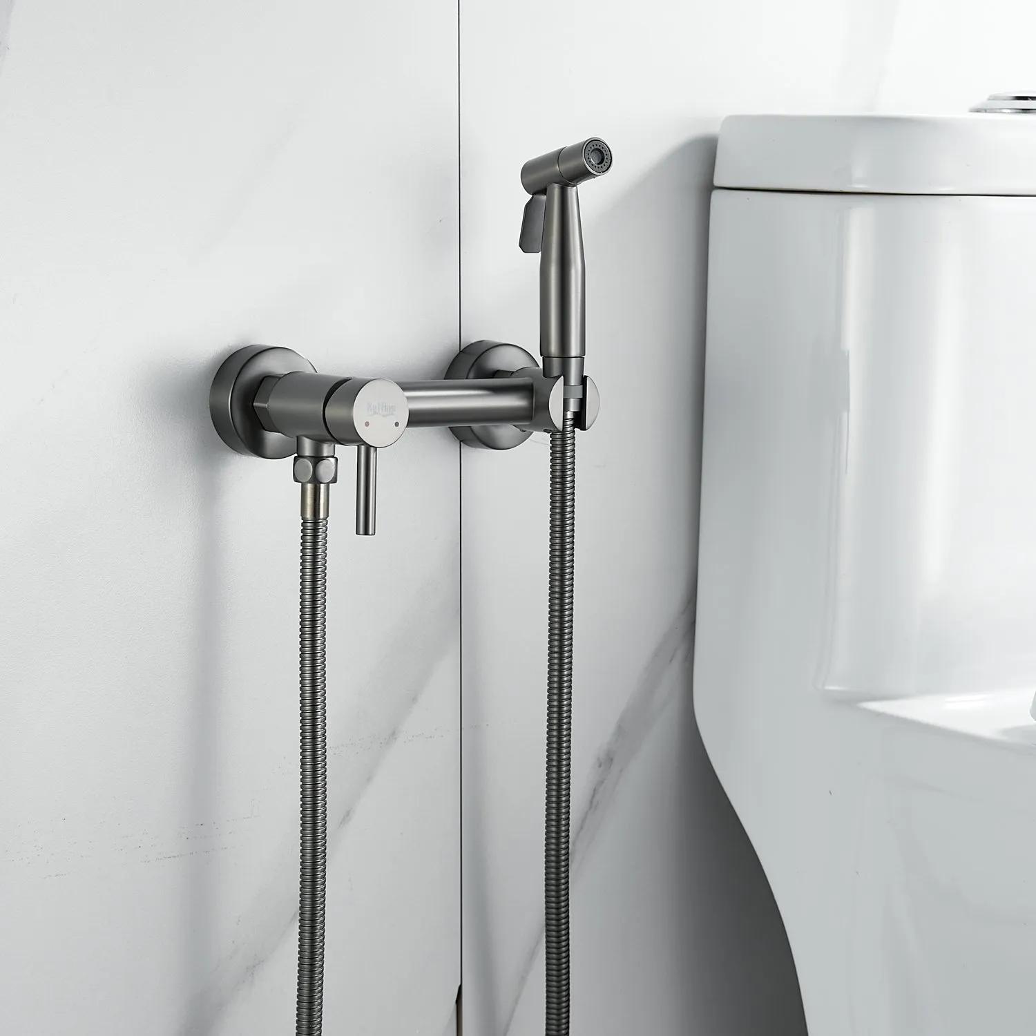 Гигиенический душ со смесителем Raffine F207T, оружейная сталь