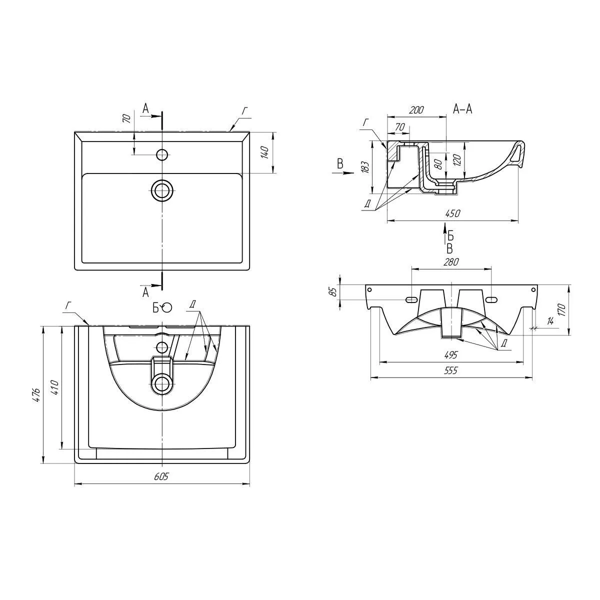 Раковина Dreja Q 191638, 60 см