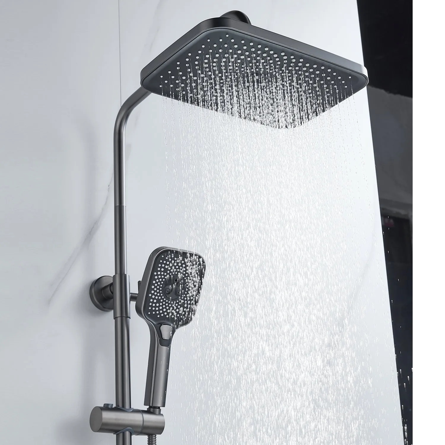 Душевая система Raffine F3696T, оружейная сталь