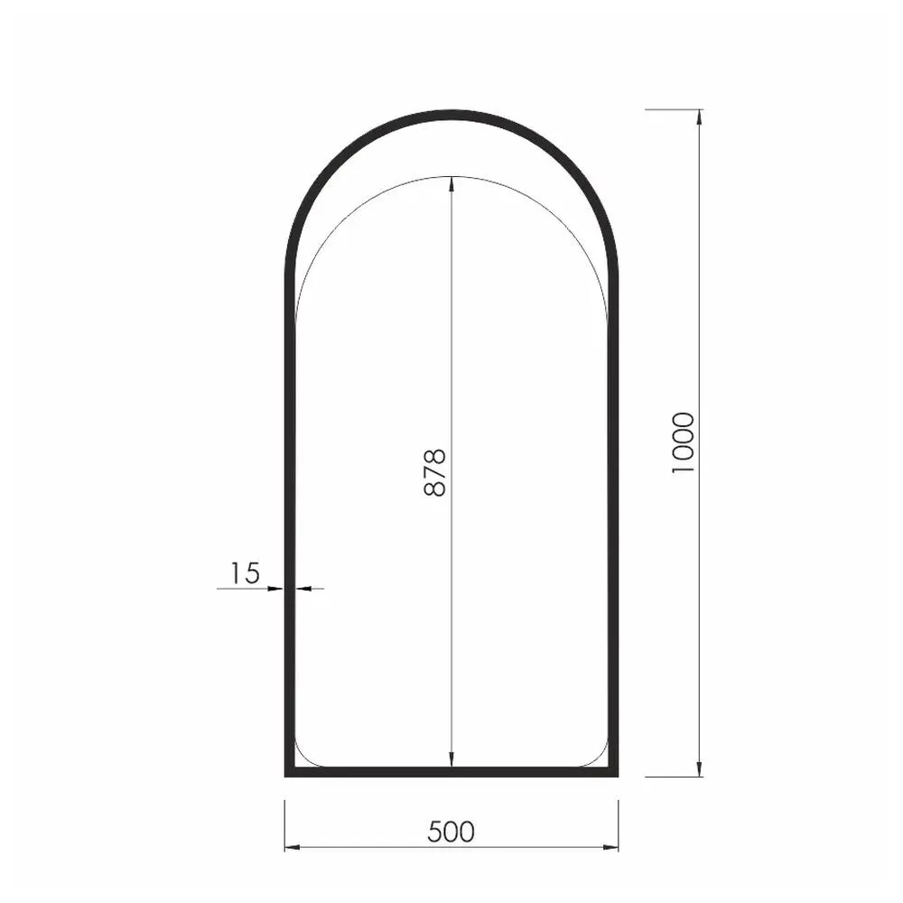 Зеркало Silver Mirrors Hanna 500х1000 (металлическая рама, цвет золото)