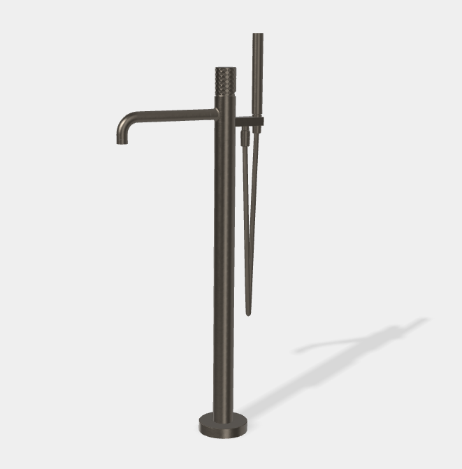 Смеситель для ванны и душа Fima Carlo Frattini Spillo Tech,  X Collection, хром черный брашированный (F3034T/6NXCS)