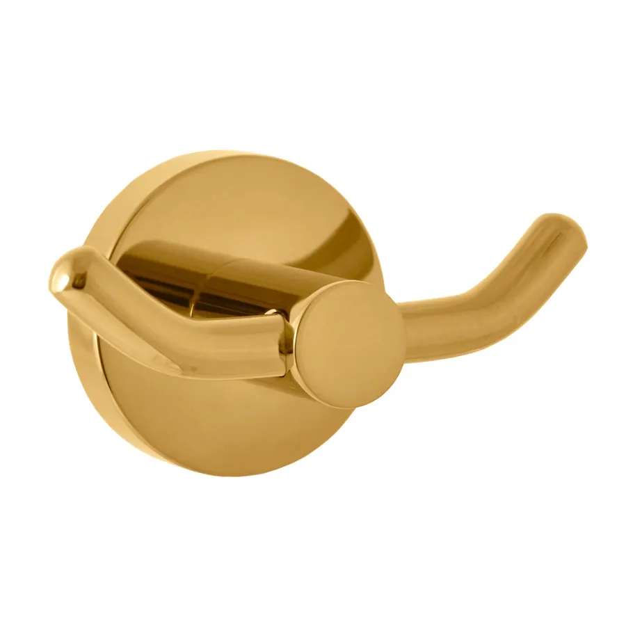 Крючок для ванной комнаты двойной Rav Slezak COLORADO COA0102ZK, золото брашированное