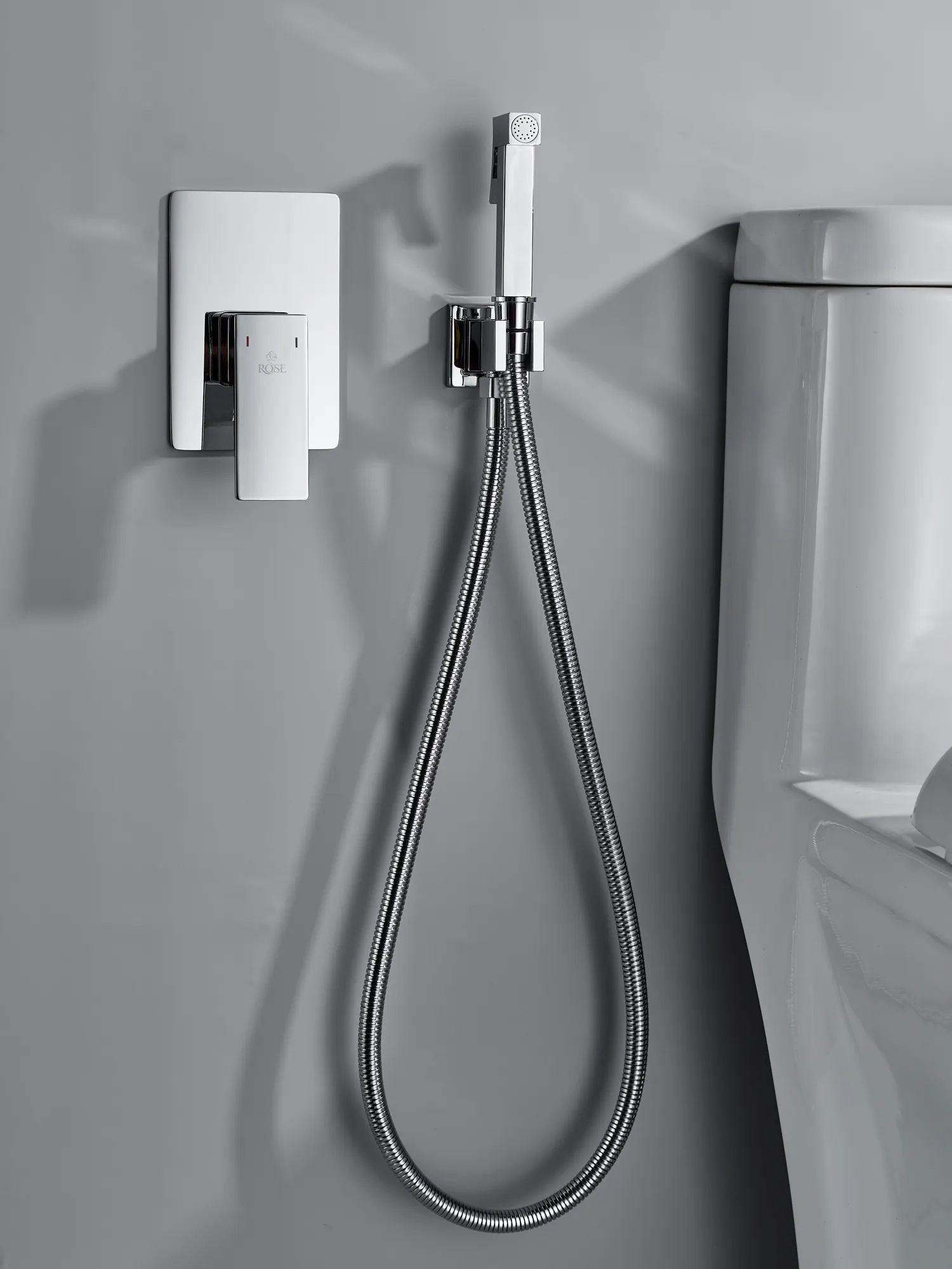 Гигиенический душ со смесителем Rose R2805, хром