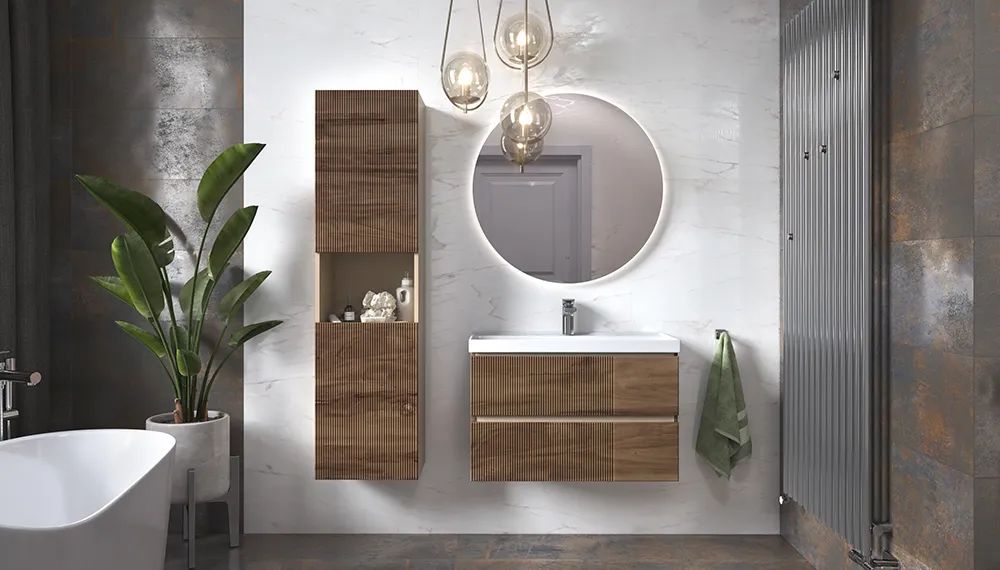 Тумба под раковину Velvex Mondi 800-0-2 (Madera Classica Slim) навесная акация темная (308 акация темная)