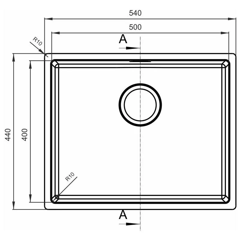 Кухонная мойка Florentina ОПТИМА-HM OHM.500.400.В.10.S.10, нержавеющая сталь